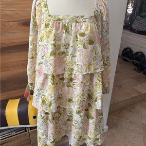 Who What Wear Floral Tiered Dress